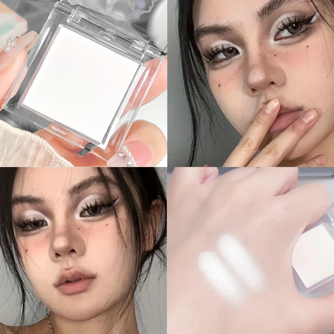 Long Lasting Matte highlights with eyeshadow tray - Shiny glitter for natural contours of all skin tones orange and white 250813