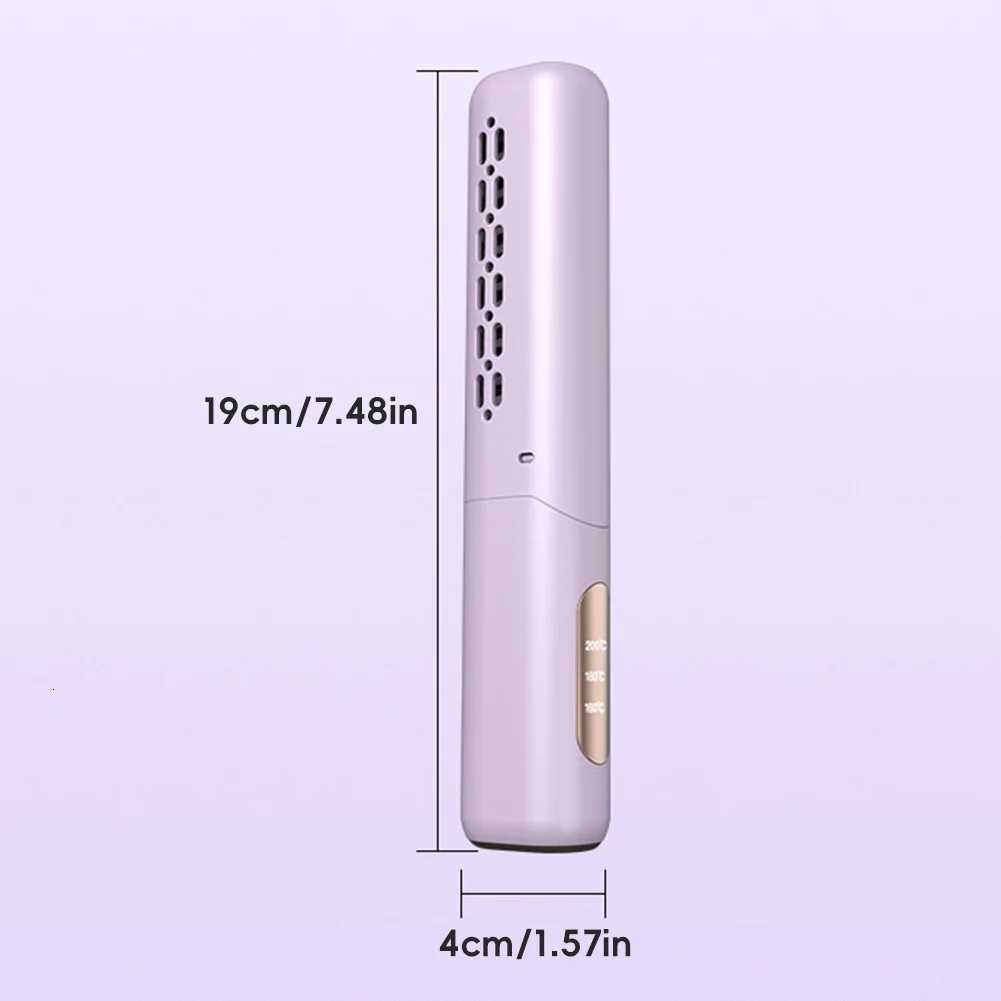 2-in-1 Wireless Hair Hot Comb Portable Mini Type-C Rechargeable Hair Straightener Fast Heating Hair Straightening Styling Tool W250814