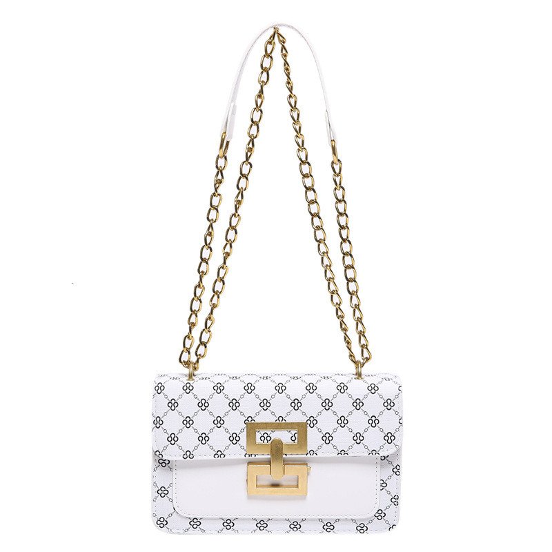 Luxury Brand Designer Bag Vintage Print Lock Buckle Simple Versatile Crossbody Bag Fashion Chain Casual Texture Commuter Crossbody Bag