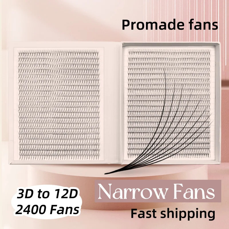 N 2400 Fans Lashes XXL Mega Tray Premade Volume Fan Ultra Dark Pointy Base Promade Eyelash s Supplies 250811