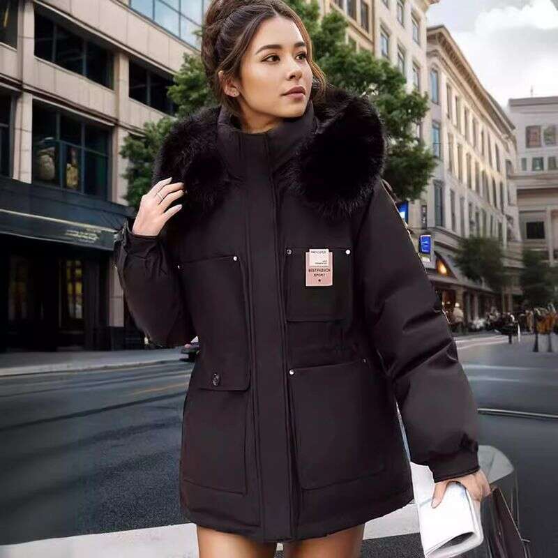 New velvet thickened cotton jacket Korean version loose cotton jacket with waist cinched down cotton jacket jacket