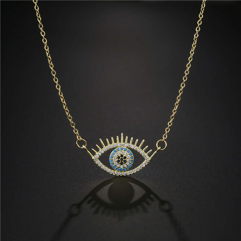 for Women Designer Classic Devil's Pendant Jewelry INS Style Fashion Eye Necklace Copper Micro Pave Zircon