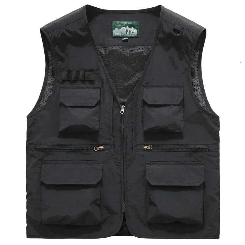 Summer Outdoor Cam Vest Men Utility Tactical Multi-Functional Vest Techwear Outdoor Hiking Fishing Photography Safari Cargo Vest Y250814