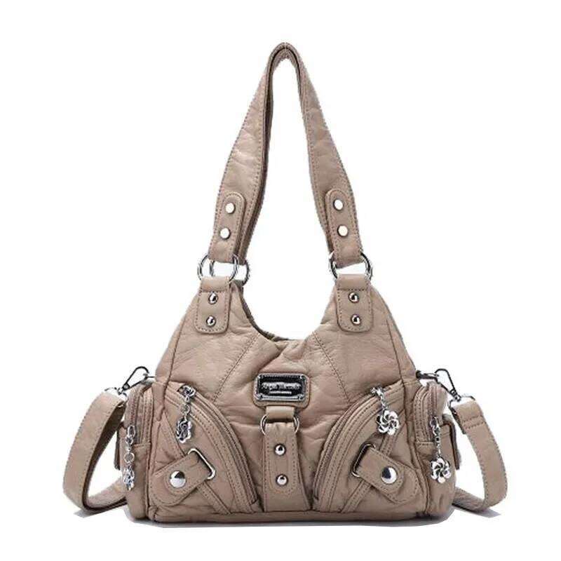 Angelkiss Women Handbags Rose Soft Tote Small Top handle Purse Fashion Satchel Multi Pockets Shoulder Bag Hobos Phone Pack bag