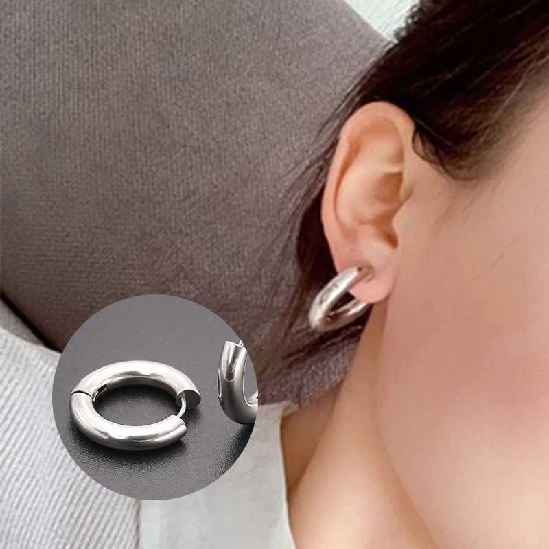 2pcs Stainless Steel Small Hoop Earrings Punk Hip Hop Circle Round Huggie Hoop Earrings for Women Men Ear Ring Ear Bone Buckle XJ250814