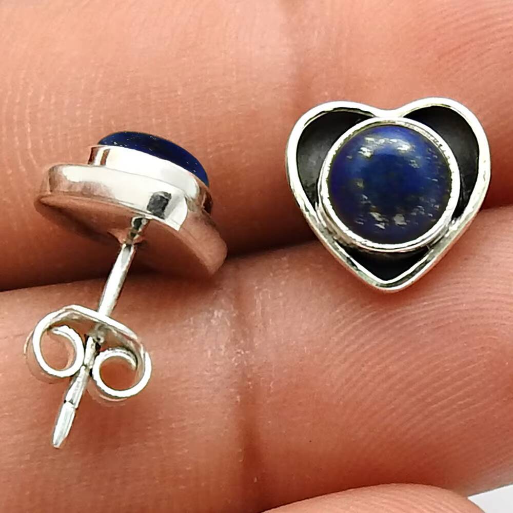 New Handmade Lapis Lazuli Women's Fashion Jewelry Pure Sier Exquisite Earrings Vendor