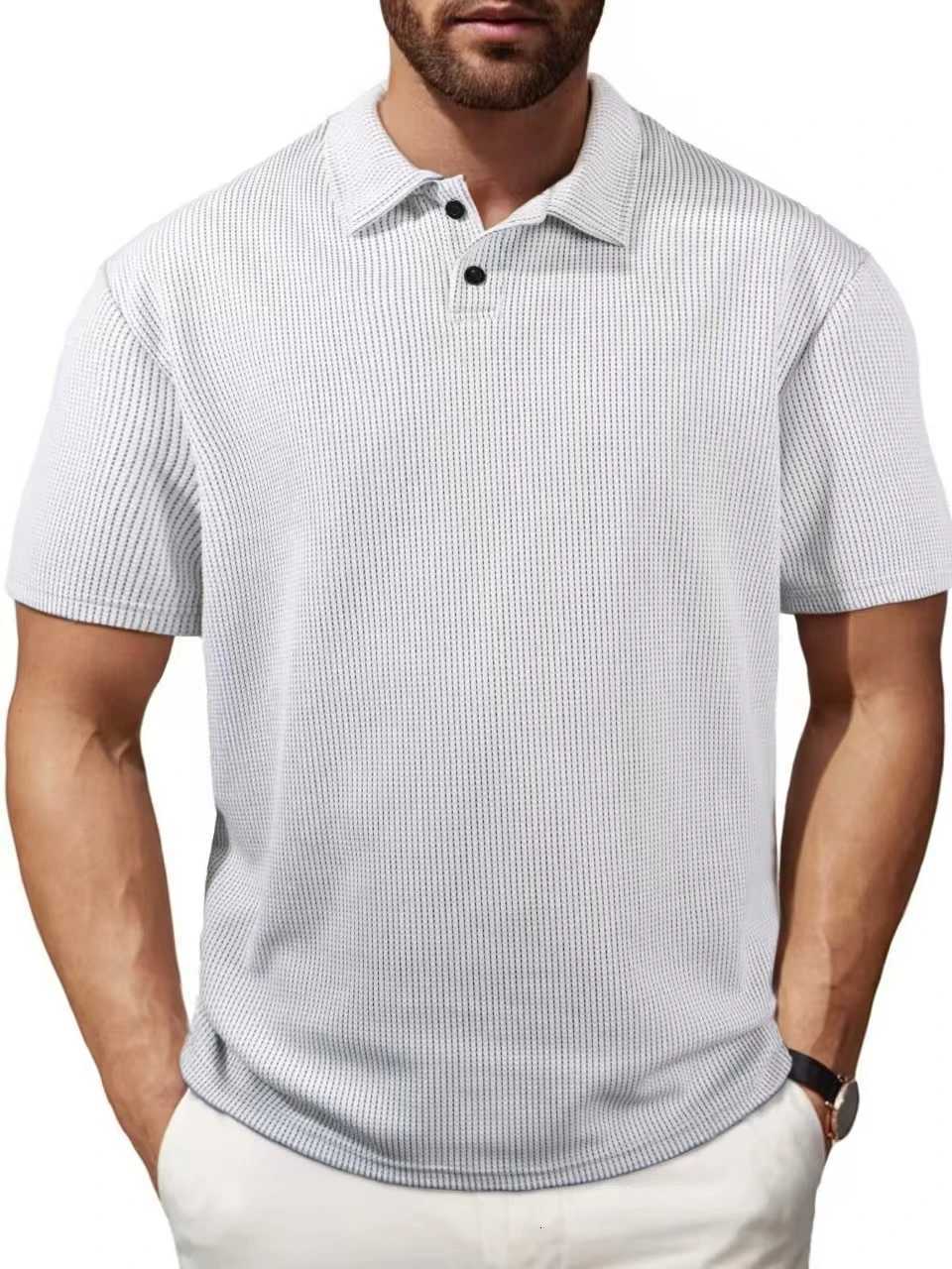 New Men Short Sleeve T-shirts Summer Breathable Embroidered Polo Shirt for Men Lightweight Solid Color Large Tops XJ250804