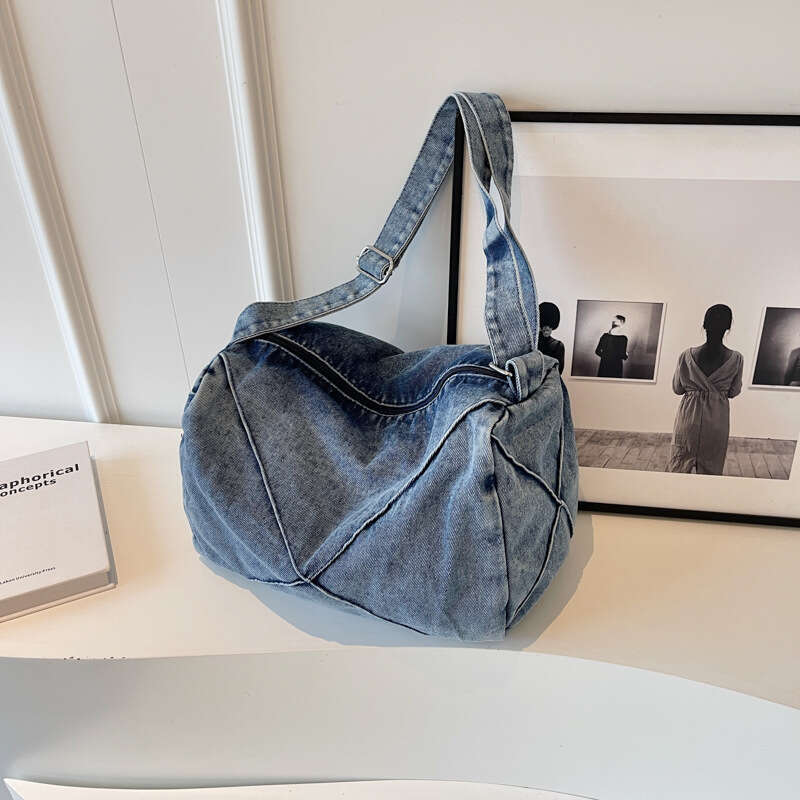 New Korean Lazy Style Bags Designer Women Denim Elegant Large Capacity Shoulder Pillow Women's Commuting Crossbody Bag