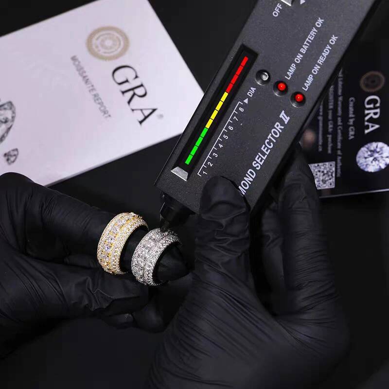 BXINY Luxury Full Moissanite Rings 925 Sterling Silver D Color Lab Diamond For Women Men Hiphop Bands Fine Jewelry GRA Certified