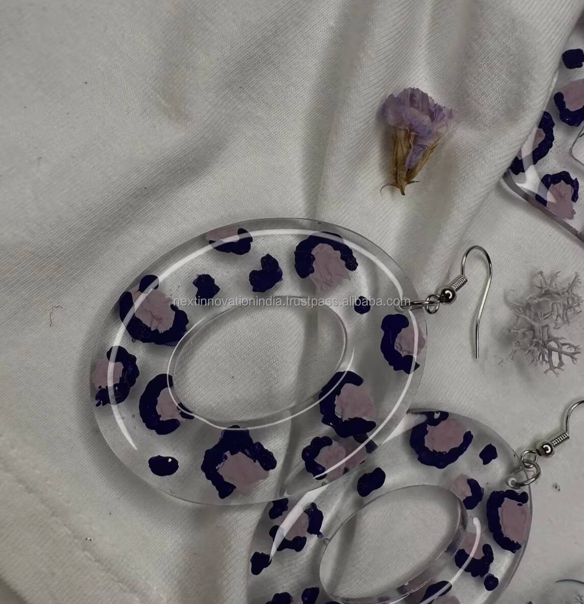 Transparent Shape Jewelry Exaggerated Colorful Acrylic Resin Big Hoop Earrings for Women