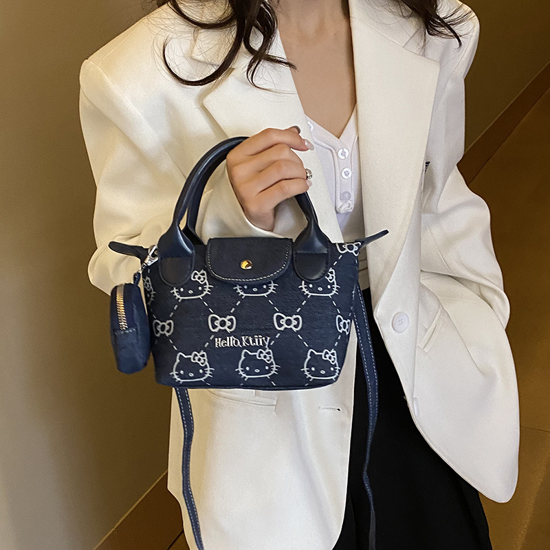Women's Cute Cartoon Cat Printed Mini Handbag Free Shipping Designer Luxury New Single Shoulder Crossbody Bag Fashion Dumpling Bag Leisure Pendant Small Wallet