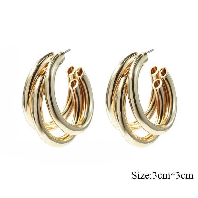 Exaggerate Gold Color C-shed Dangle Drop Earrings For Women Fashion Vintage Round Circle Hoops Earrings Korean Party Jewelry XJ250814
