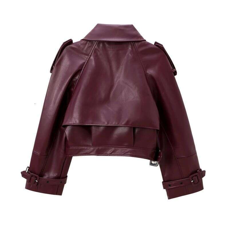 Women S Clothing Autumn And Winter New Fashion Silhouette Shoulder Motorcycle Short Leather Jacket