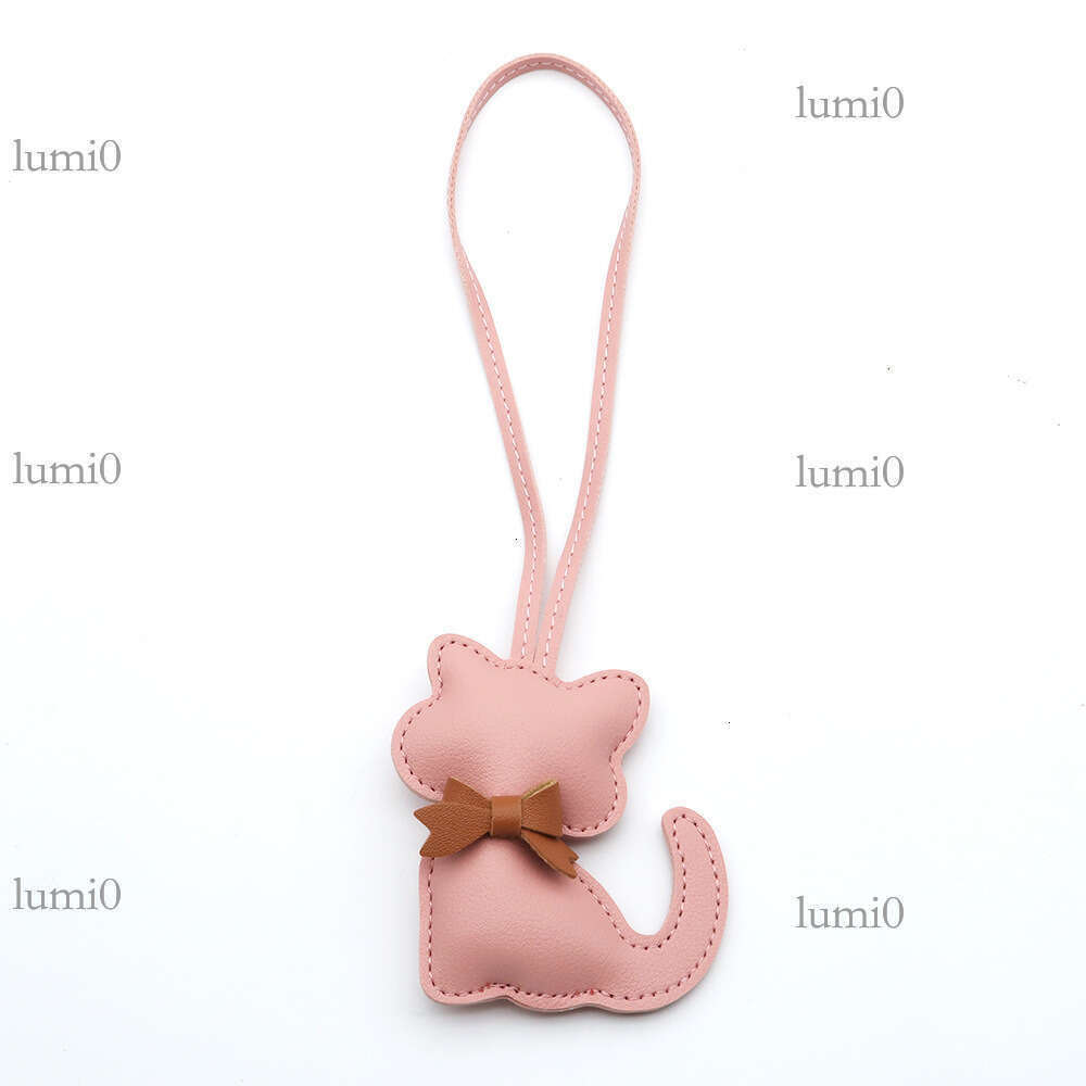 New PU Leather Pendant Bow Cute Cartoon Animal Kitten Women's Bag Decoration Small Gift