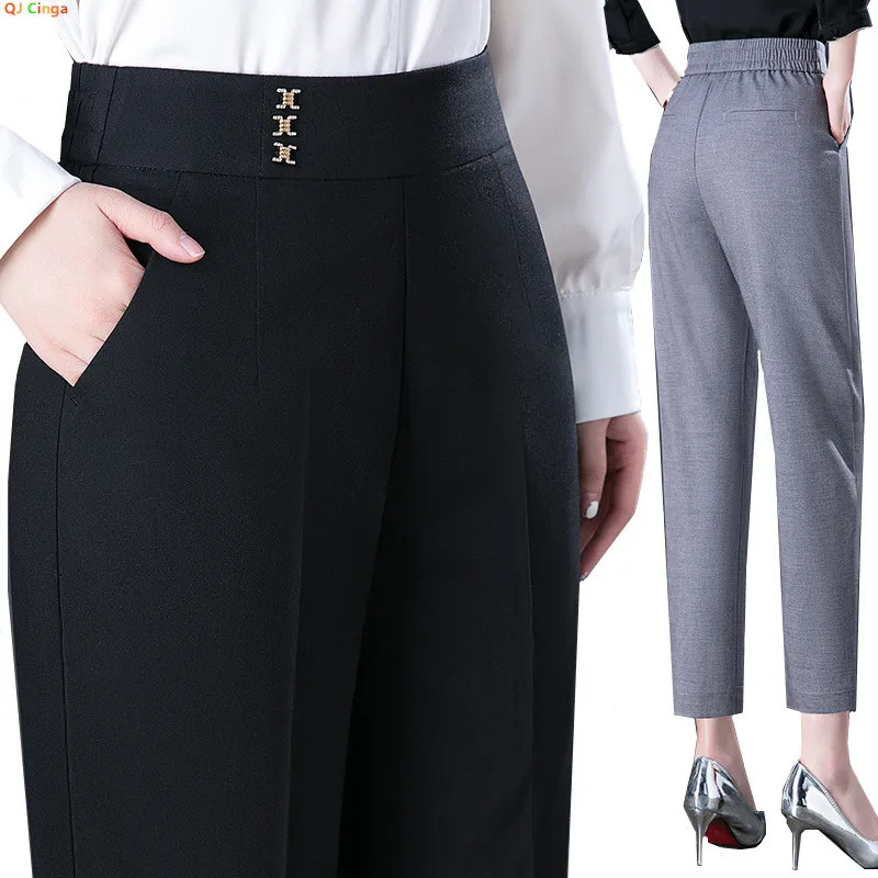 High Waist Black Harem Pants for Women Comfortable XSXXXL Asian Size Gray Ladies AnkleLength 250808