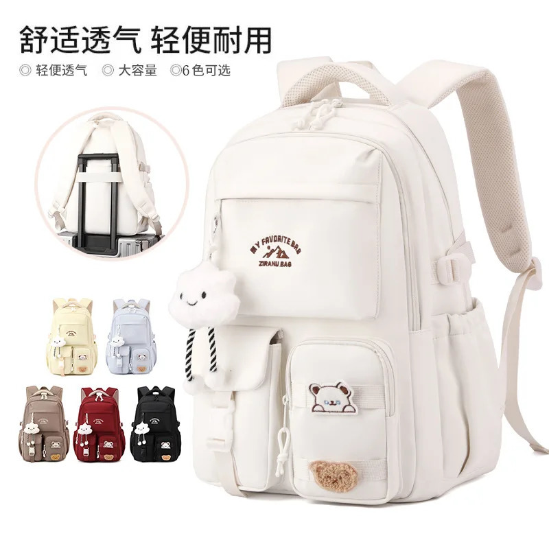 Korean Style Daily Backpack For Women Packsack Waterproof nylon Fabric Travel Backpacks Girls School Bag Teenagers Casual Bags 250813