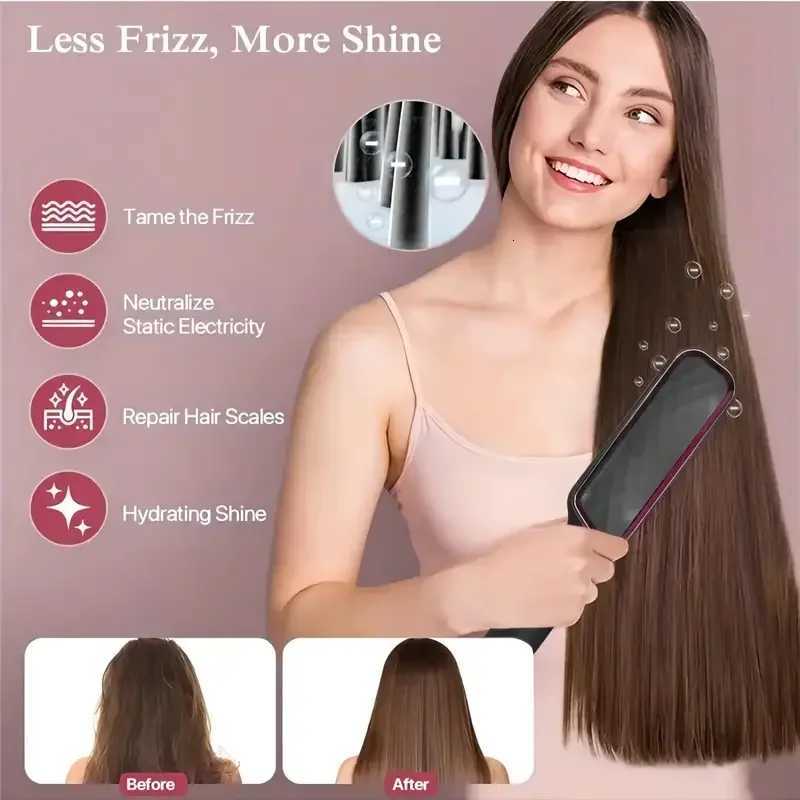 35W Ceramic Multifunctional Styling Comb Straightener and Curling Iron with Temperature Control and Fast Heating Speed W250814