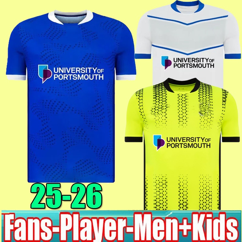 3XL 4XL 25 26 Portsmouth Soccer Jerseys 2025 2026 home AWAY 3rd SAYDEE 15 BISHOP 9 YENGI 10 football shirt maillots adult camesita de futol Men kids uniform
