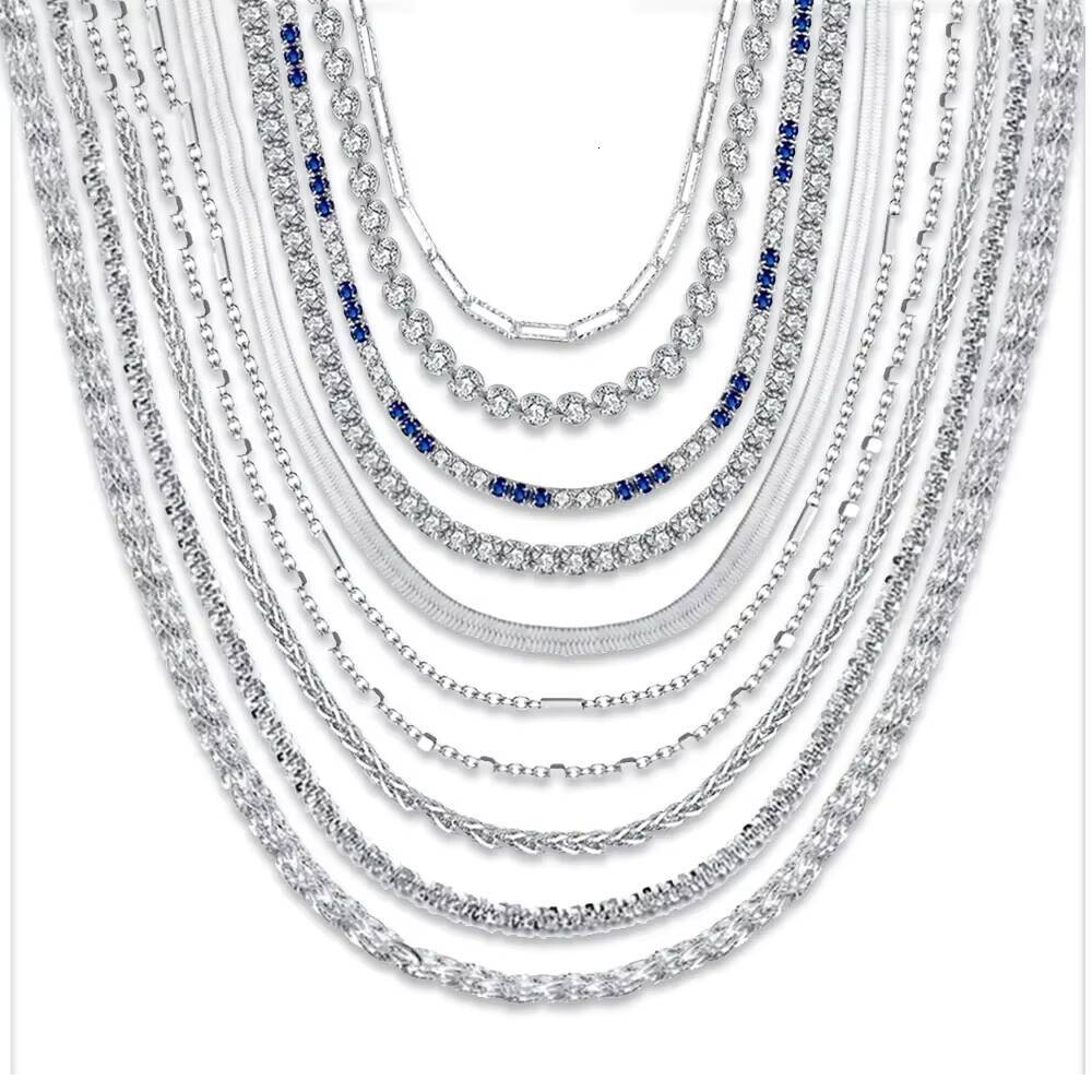 RINNTIN SC Wholesale 925 Silver Sterling Chain Men Necklace Jewelry Joya Plata Hip Hop Colar Cuban Cadena Custom Chain for Women