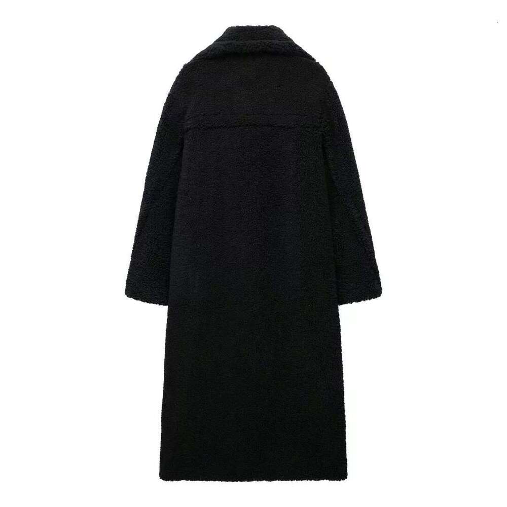 Women's Clothing Large Lapel Thickened Lamb Wool Fleece Super Long Coat