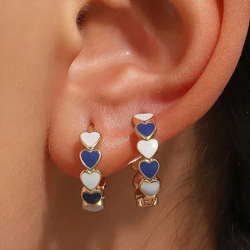 Heart Stainless Steel Earrings for Women Gold Color Hoop Earring Aesthetic Waterproof Ear Piercing Jewelry Accessories Wholesale XJ250814