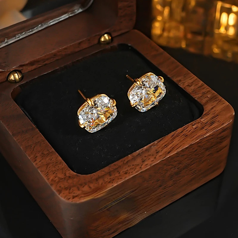 8*10mm High Carbon Diamond 100% Real 925 Sterling Silver Earring for Women Bridal Engagement Jewelry Gift 250812