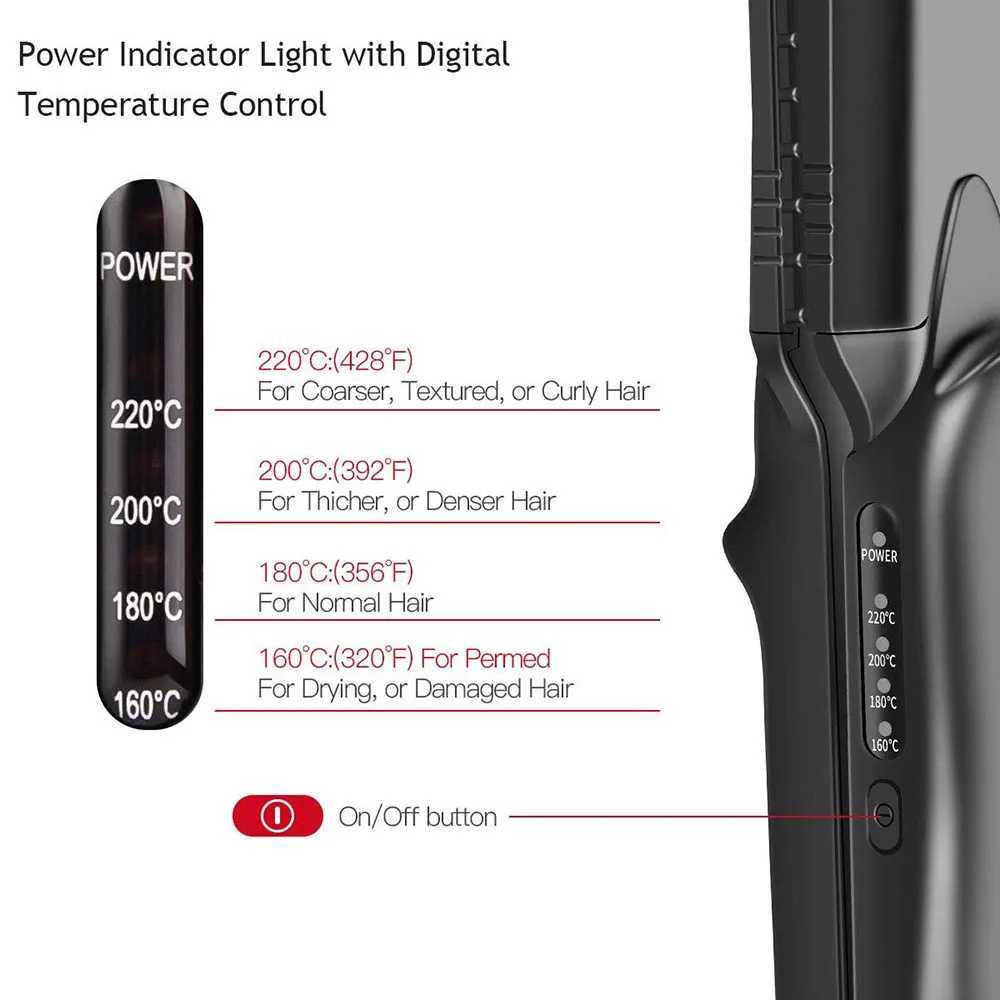 Multi Power Hair Straightener Has h Pairs of Interchangeable Plates and h Setting Temperatures Max 220 Corn Effect Styling Tool W250814