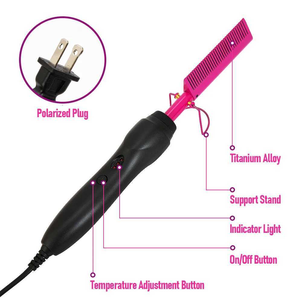 3 in 1 Hot Comb Straightener Electric Hair Straightener Hair Curler Wet Dry Use Hair Flat Irons Hot Heating Comb For Hair W250814