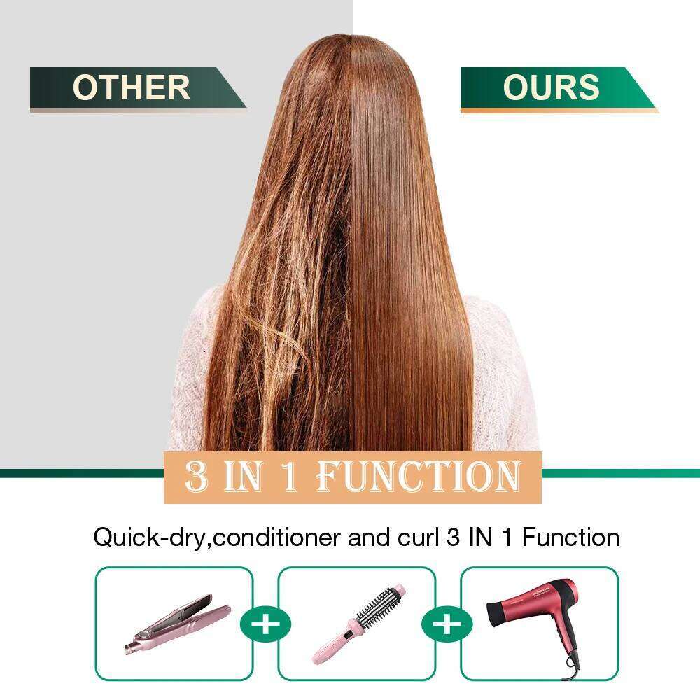 NEW Comb Hot Air For Roller Blow Dryer Ionic Straightening Brush Quick Dry Hair Curler Curling Iron
