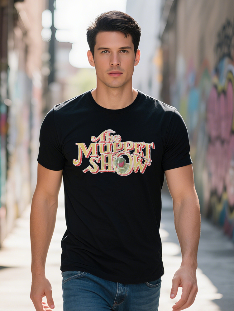 Casual Versatile Round Neck T-Shirt The Muppet Show Cartoon Frog Print Design Men's Top Gift for Men