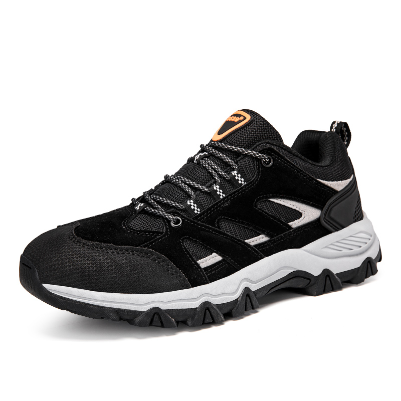 Outdoor hiking anti-skid trekking leisure sports student running men wear-resistant work shoes black