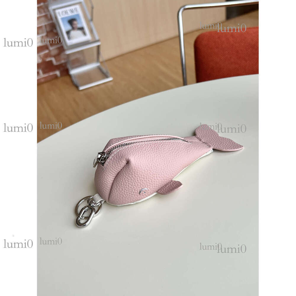 New Genuine Leather Little Whale Coin Purse Key Car Pendant Japanese Style Unisex Long Zipper Bag