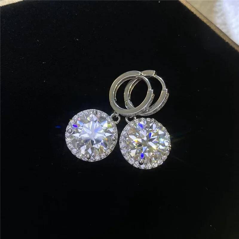 NKHOG 10CT a Pair Moissanite Drop Earrings For Women 925 Silver Big Diamond Ear Studs Best Gifts Fine Jewelry Pass Diamond Test