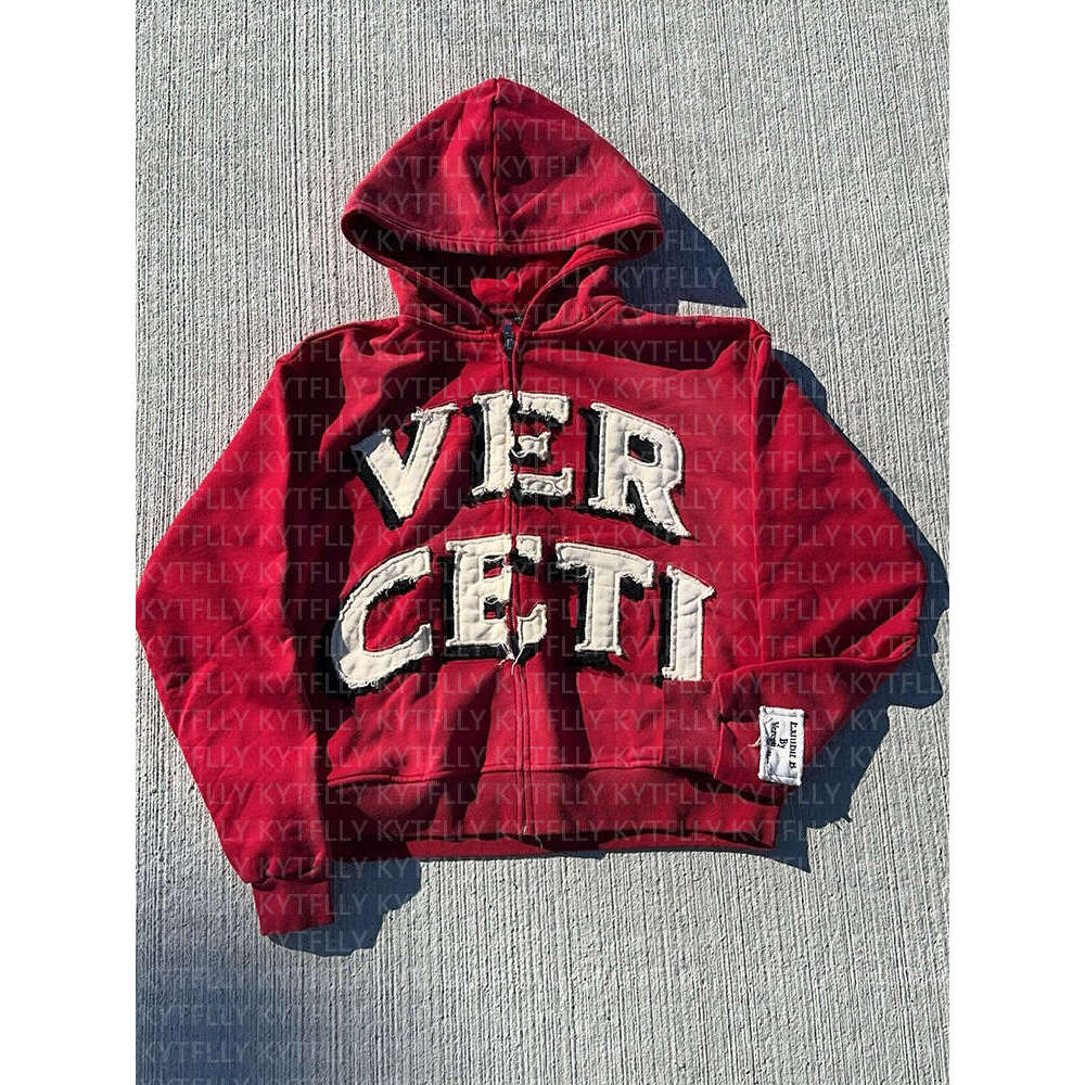 Street Style Hip-Hop Letter Print Pattern Cardigan Zipper Hoodie Fashion Casual Set 2025