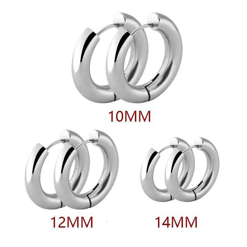 2pcs Stainless Steel Small Hoop Earrings Punk Hip Hop Circle Round Huggie Hoop Earrings for Women Men Ear Ring Ear Bone Buckle XJ250814