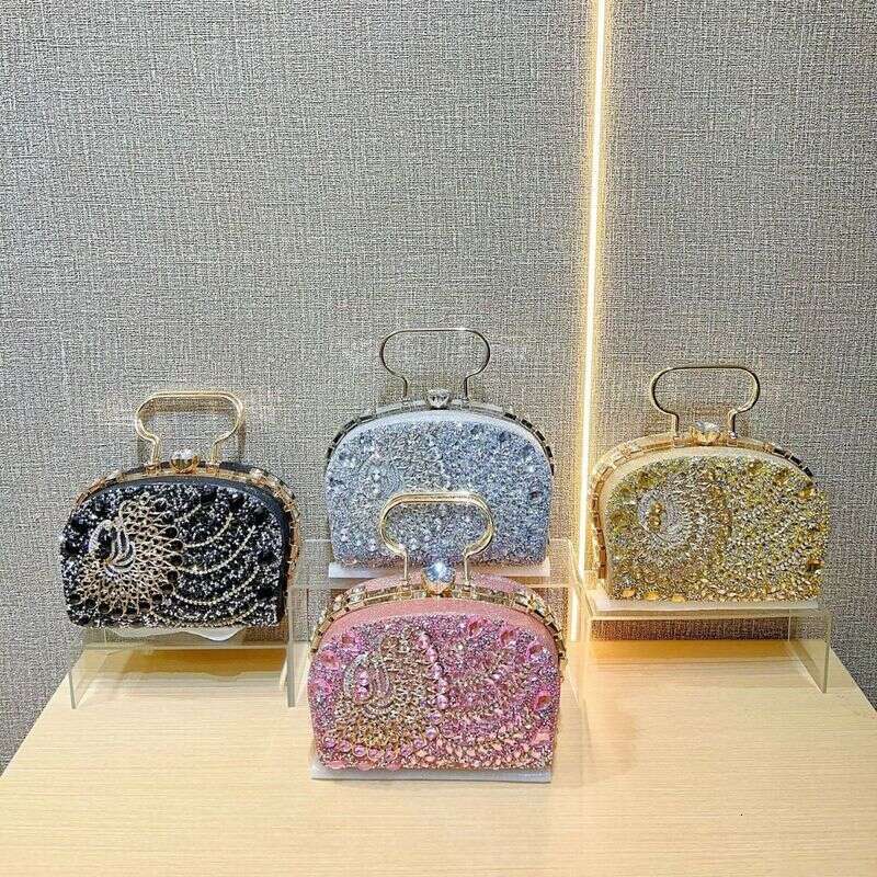 Sparkling high-density dia inlaid elegant wedding cheongsam full of dias handbag, shoulder crossbody bag,
