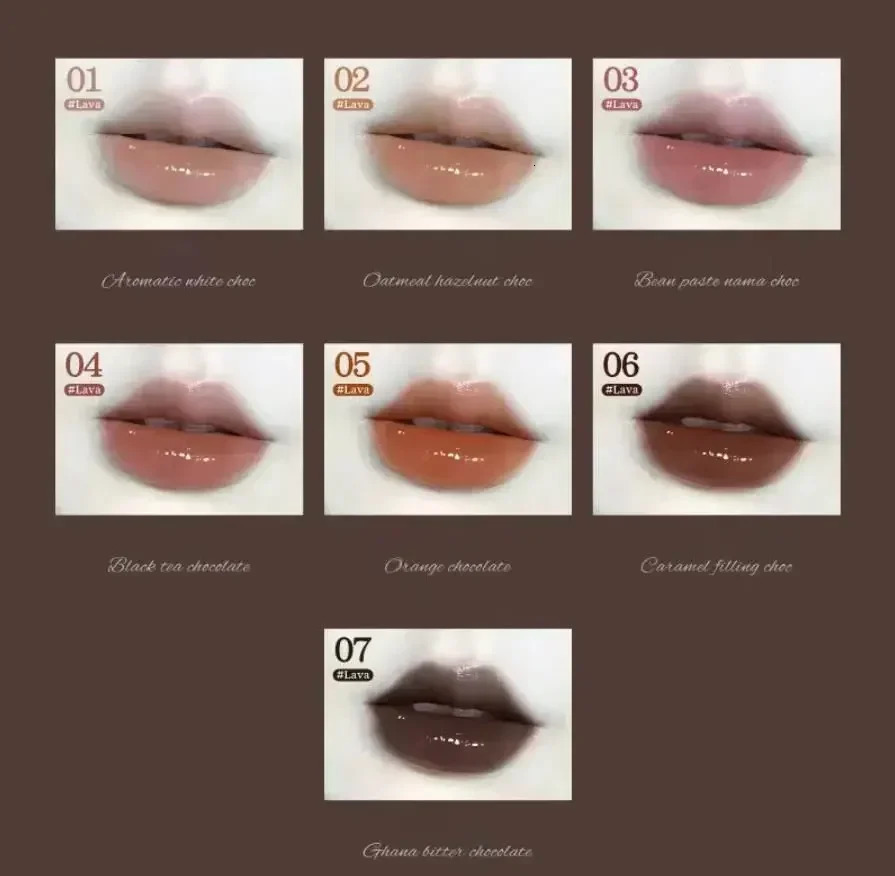 Original LEEMEMBER Lava Chocolate Lip Gloss Serie Lip Glaze Tint Liquid Lipstick Chinese Makeup Rare Cosmetics Beauty 250812
