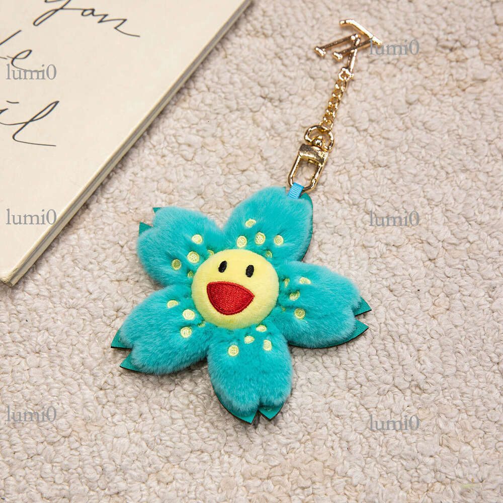 Creative Suower Plush Toy Little Red Flower Keychain Girl Bag Pendant Student Backpack Decoration