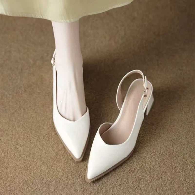 2025 Summer Trend Pointed Toe Heeled Shoes Shallow High Heels Sandals for Women Loafers Slingback Shoes Elegant Dress Pumps Mujer W250814