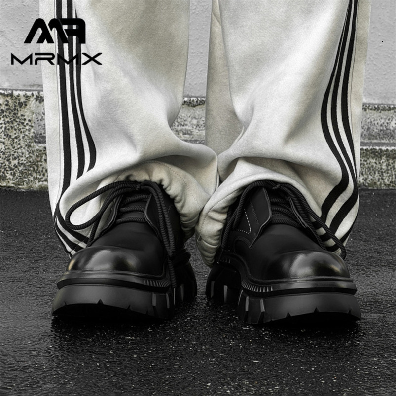 Leather 2025 New Business British Casual Black Thick Sole Trendy High-end Style Men's Big Toe Derby Shoes