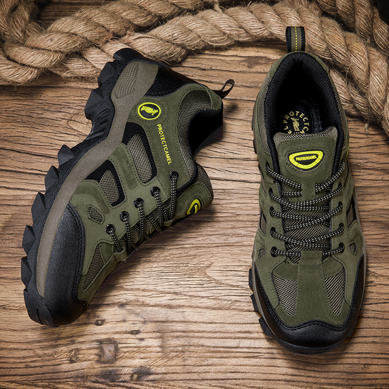 Men's mountaineering for autumn and winter sports leisure thick sole wear-resistant anti-skid outdoor hiking fishing work shoes