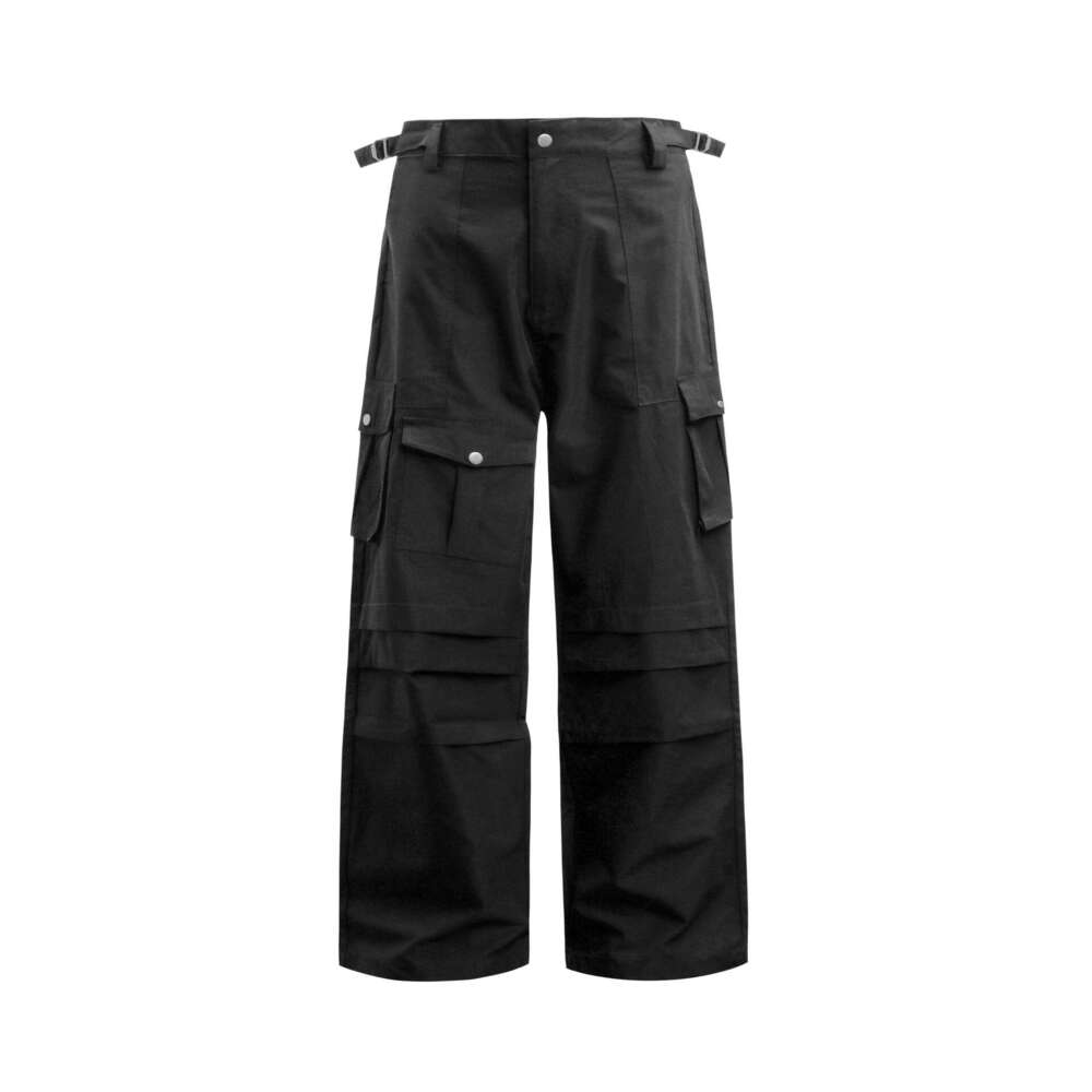 American Style Multi-Pocket Quick-Dry Cargo Unisex Trendy Loose Straight Casual Versatile Wide-Leg Paratrooper Pants B5