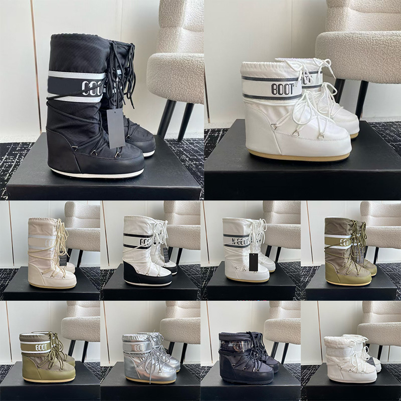 Moon Boot Casual Casual Shoes Womens Platform Lace-Up Designer Boots Classic Snow Rubber Sole suede Fur booties Furry thigh high Mini ankle Winter Ski boots eur 35-41