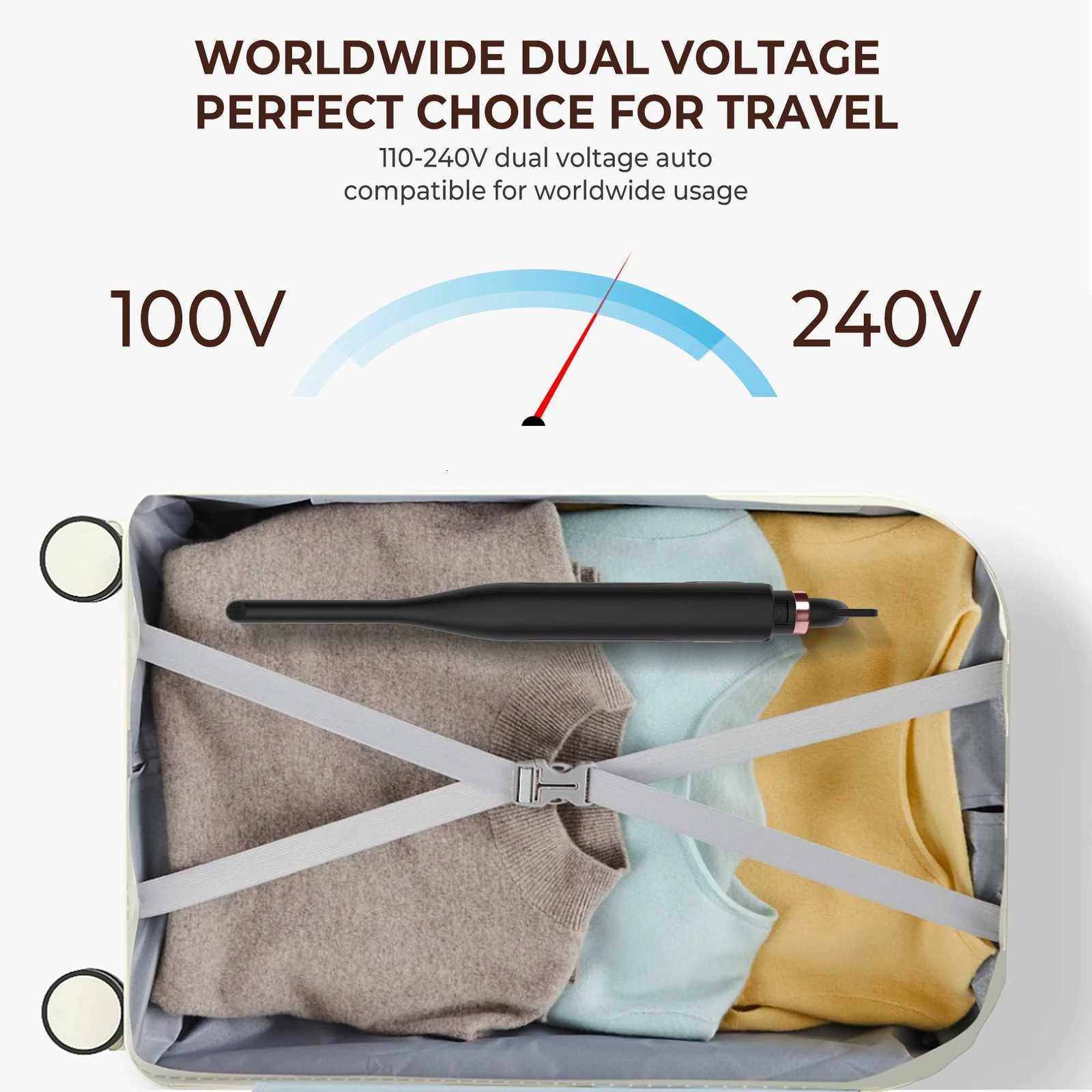 Small Flat Iron for Short Hair Temperature Adjustable Pencil Flat Iron Fast Heat Up 3/10 Inch Beard Straightening Iron W250814