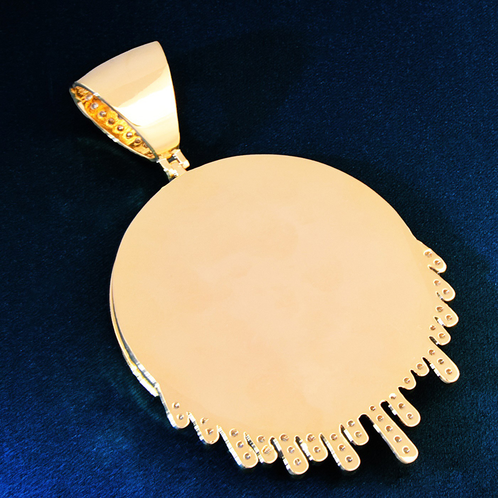 Custom Solid Waterdrop Photo Pendant Necklace Memorial Frame Family Jewelry Gift