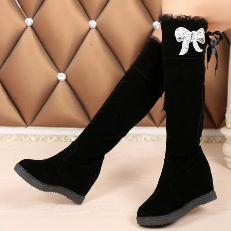 Knee High Shaft Shoes Woman 2025 Spring Autumn Lace Long Boots for Women Footwear Pu Gyaru Boot Quality On Offer Demi-season 250812