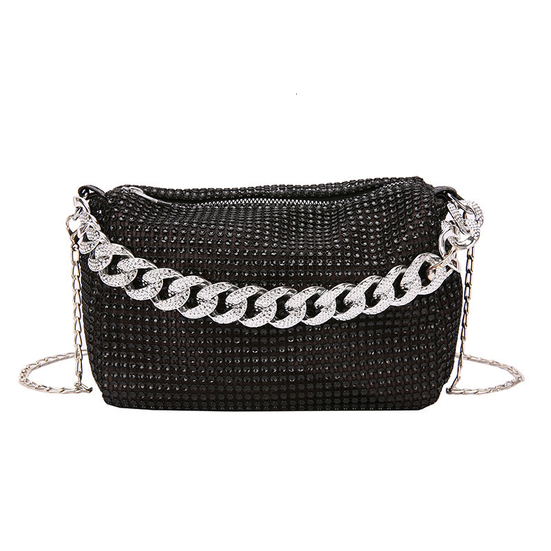 Luxury Brand Designer Bag Chain Bag For Women Summer 2022 New Trendy Korean Version Shiny Diamond Cylinder Bag Full Diamond Fashion Casual Shoulder Cr