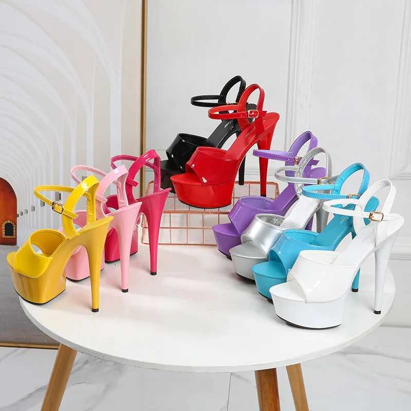 New Pole Dance Shoes Stripper High Heels Womens Sexy Show Shoes Sandals Party Club 15 CM Platform High-heeled Wedding Footwear W250814