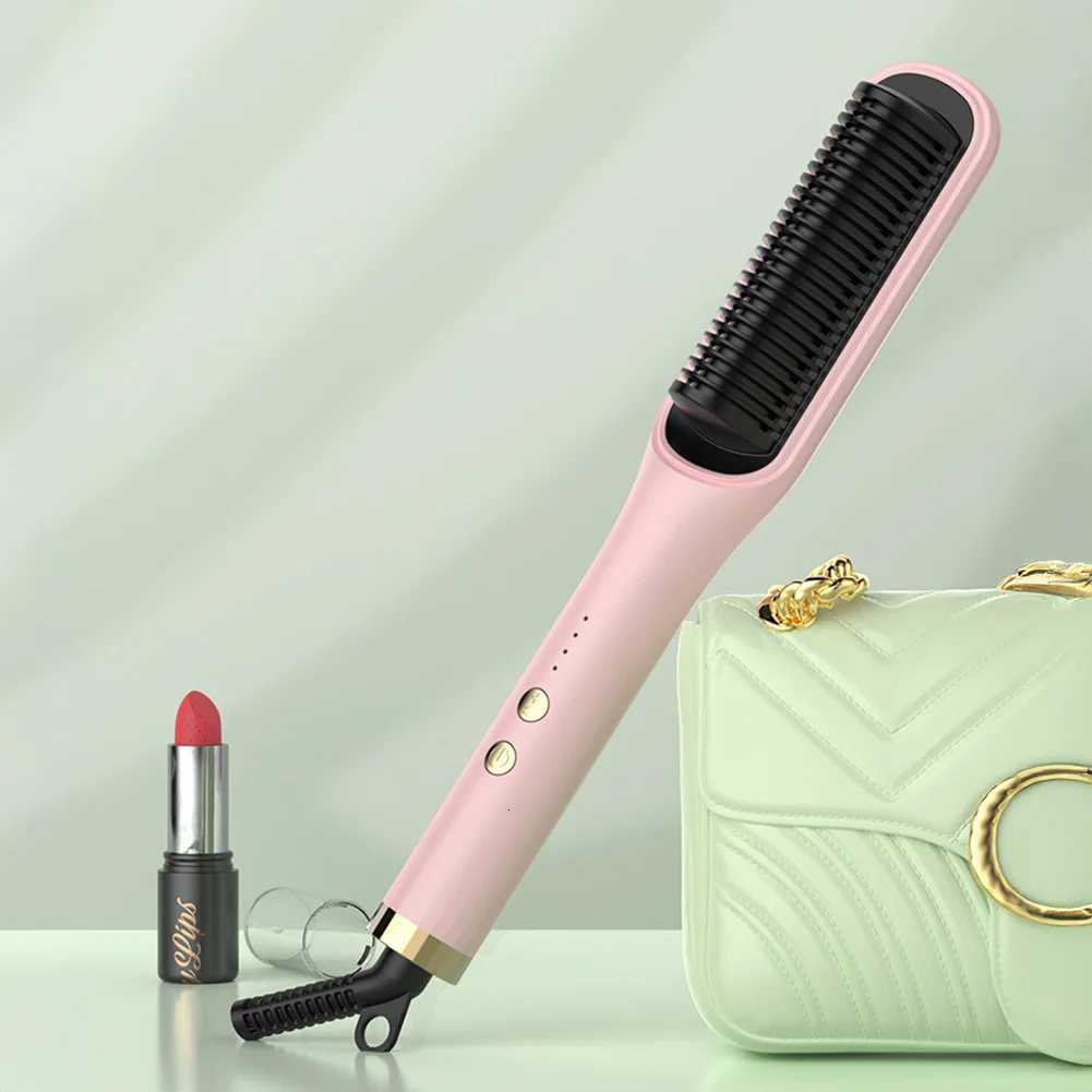 Electric Hot Comb Multifunctional Straight Hair Straightener Comb Negative Ion Anti-Scalding Styling Tool Straightening Brush W250814