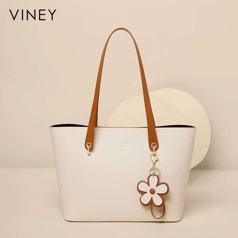 VINEY Summer New Women's Bags Commuter Genuine Leather Tote Bag Large Capacity Handbag